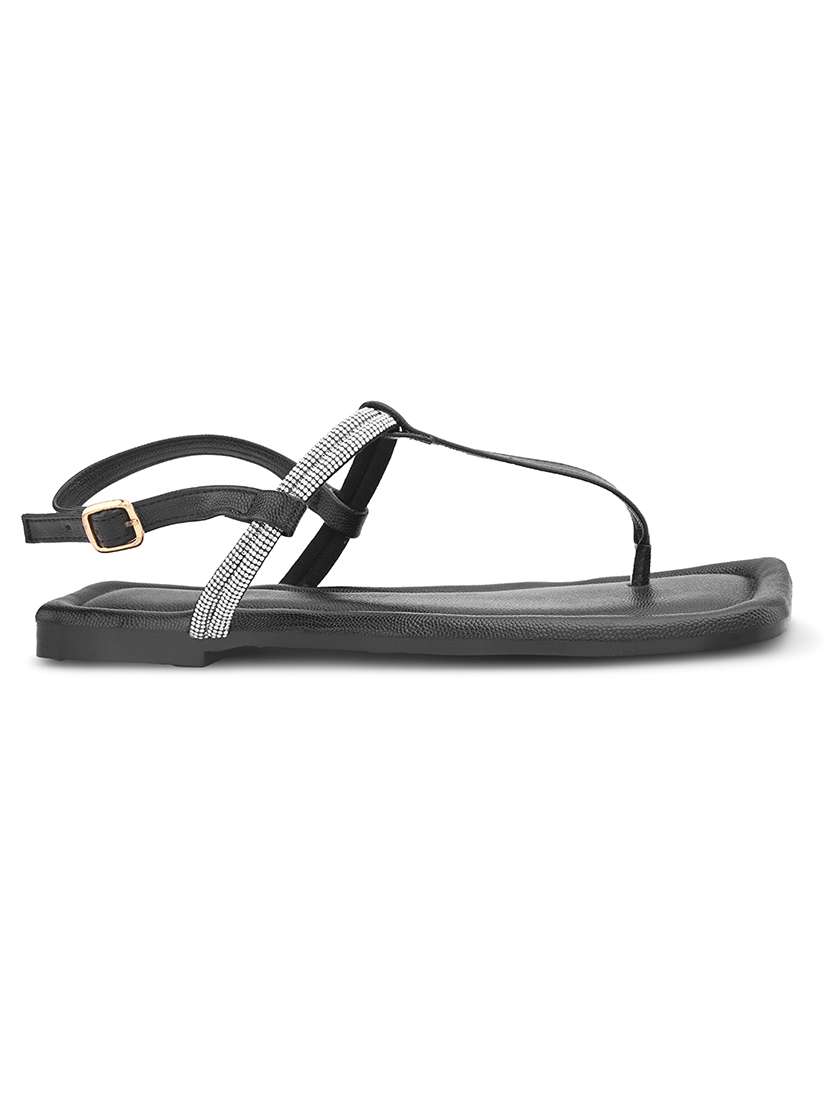 women embellished t-strap flat sandal - 22088988 - Standard Image - 3