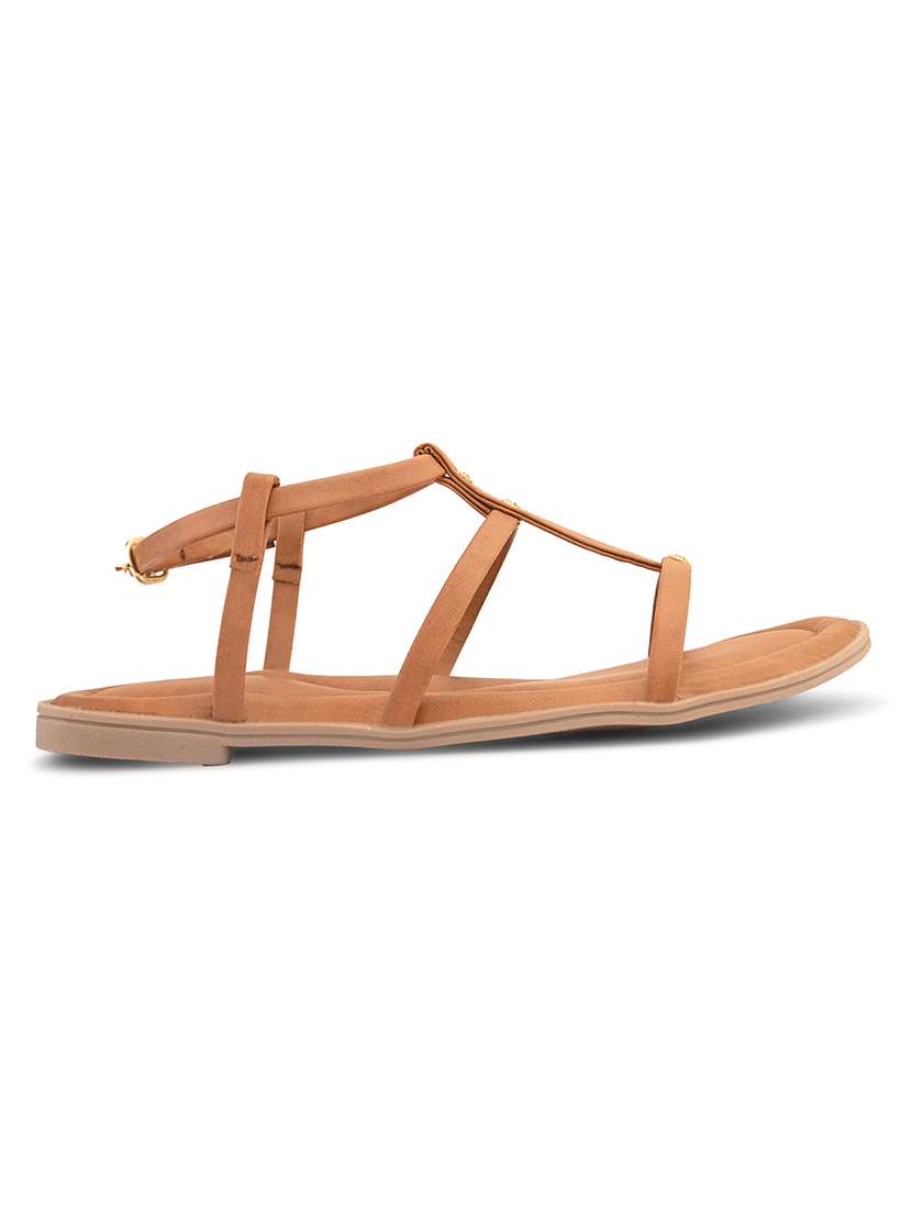women solid ankle strap flat sandal - 22088989 - Standard Image - 3