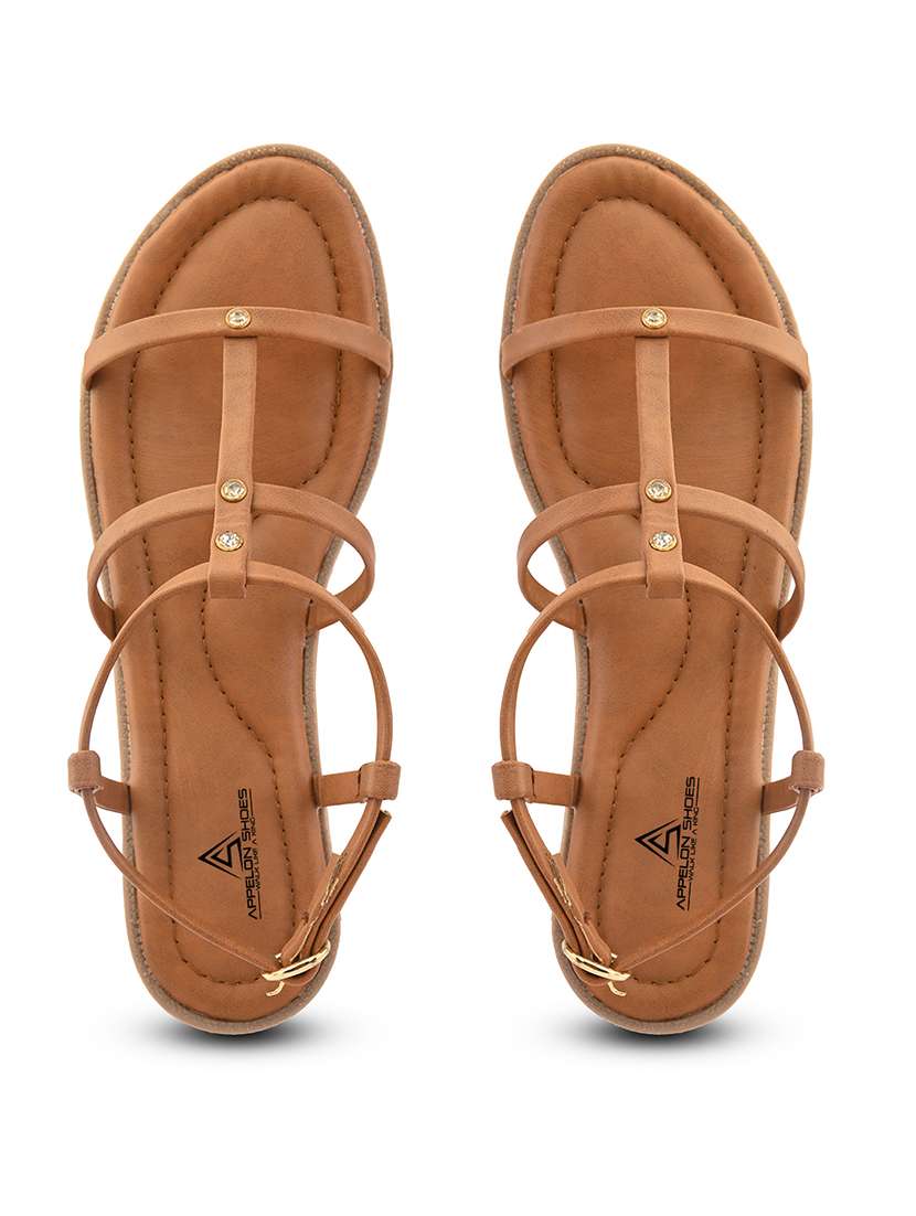 women solid ankle strap flat sandal - 22088989 - Standard Image - 5