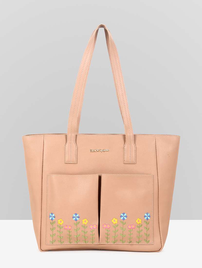 women embroidered front pocket tote bag - 22089006 -  Zoom Image - 0