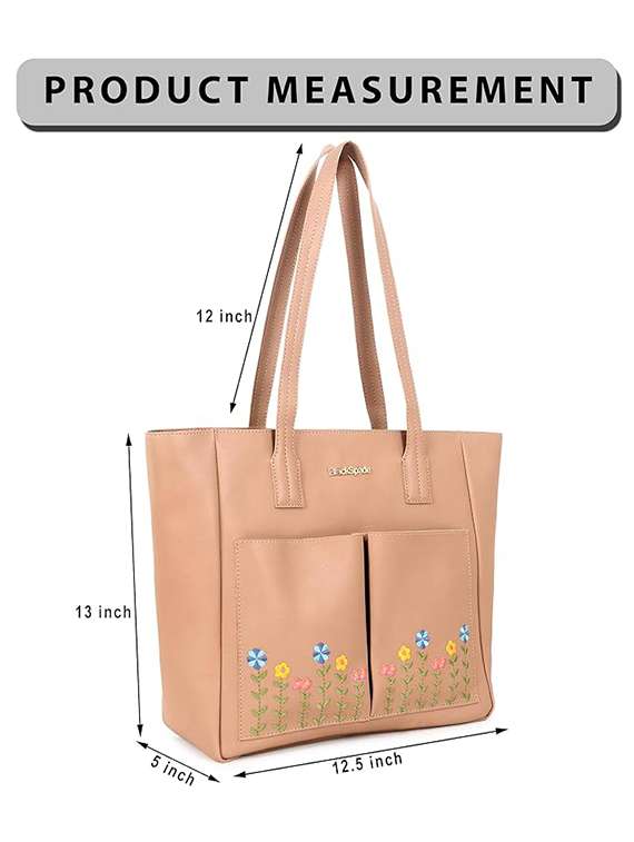 women embroidered front pocket tote bag - 22089006 -  Standard Image - 5