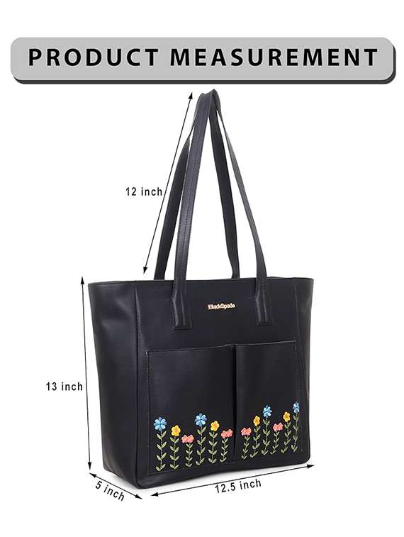 women embroidered front pocket tote bag - 22089007 -  Standard Image - 5