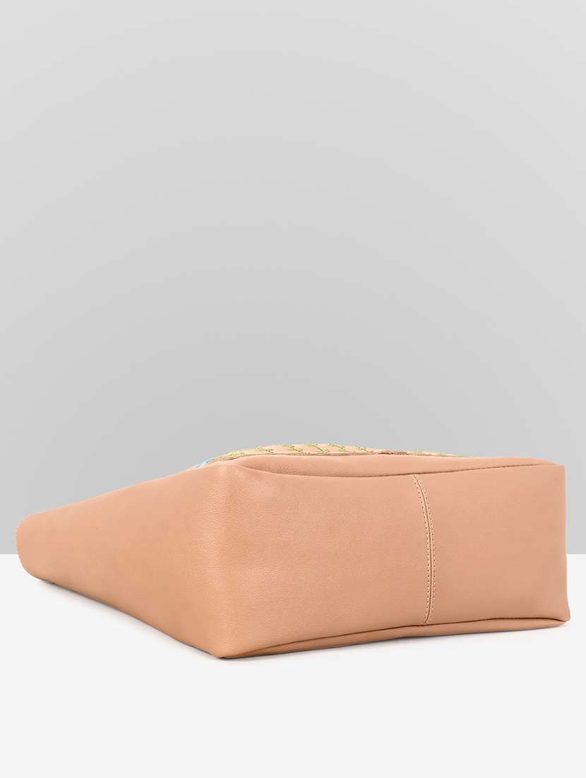 women embroidered leatherette (pu) tote bag - 22089012 -  Standard Image - 5