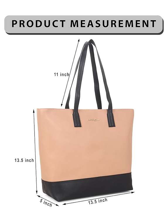 women color blocked leatherette tote bag - 22089030 -  Standard Image - 5