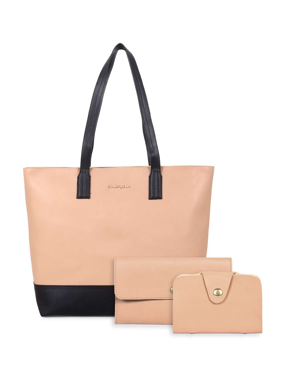 women color blocked leatherette tote bag - 22089034 -  Zoom Image - 0