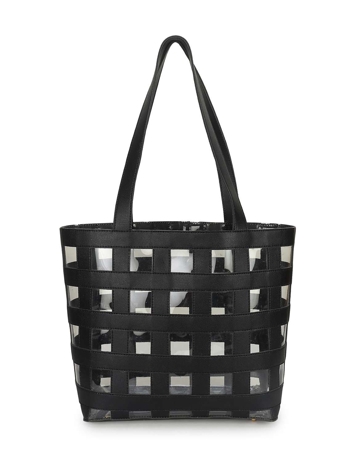 women black leatherette (pu) tote bag