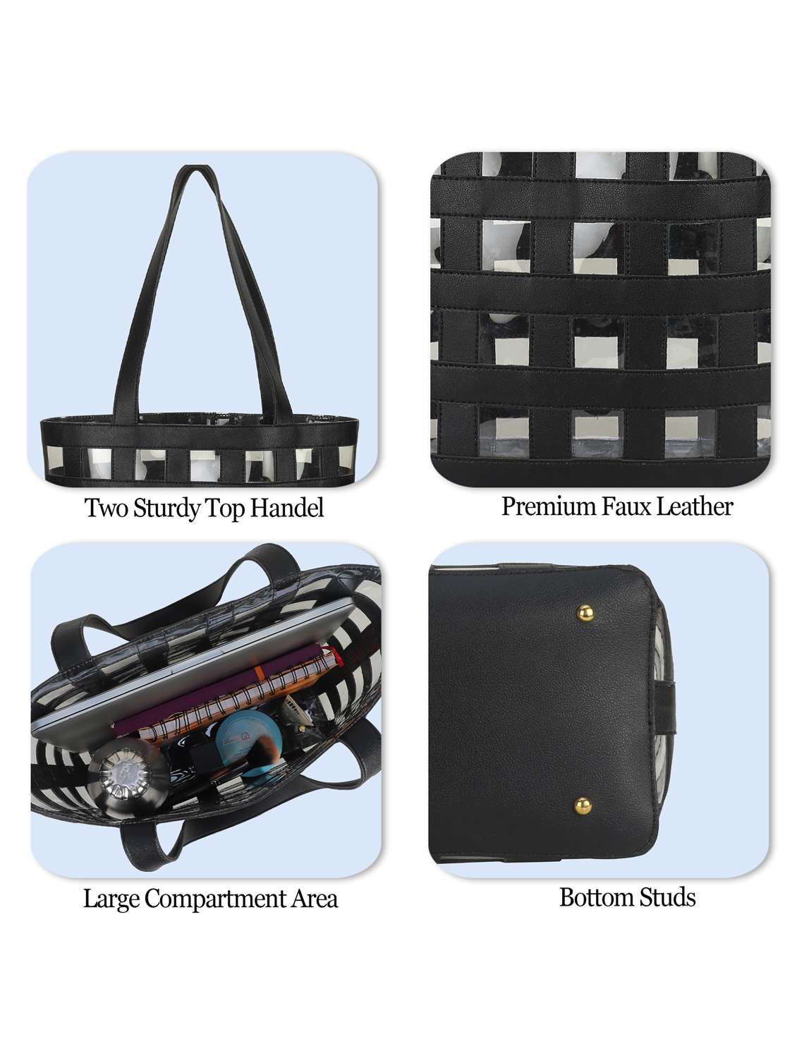 women black leatherette (pu) tote bag - 22089038 -  Standard Image - 5