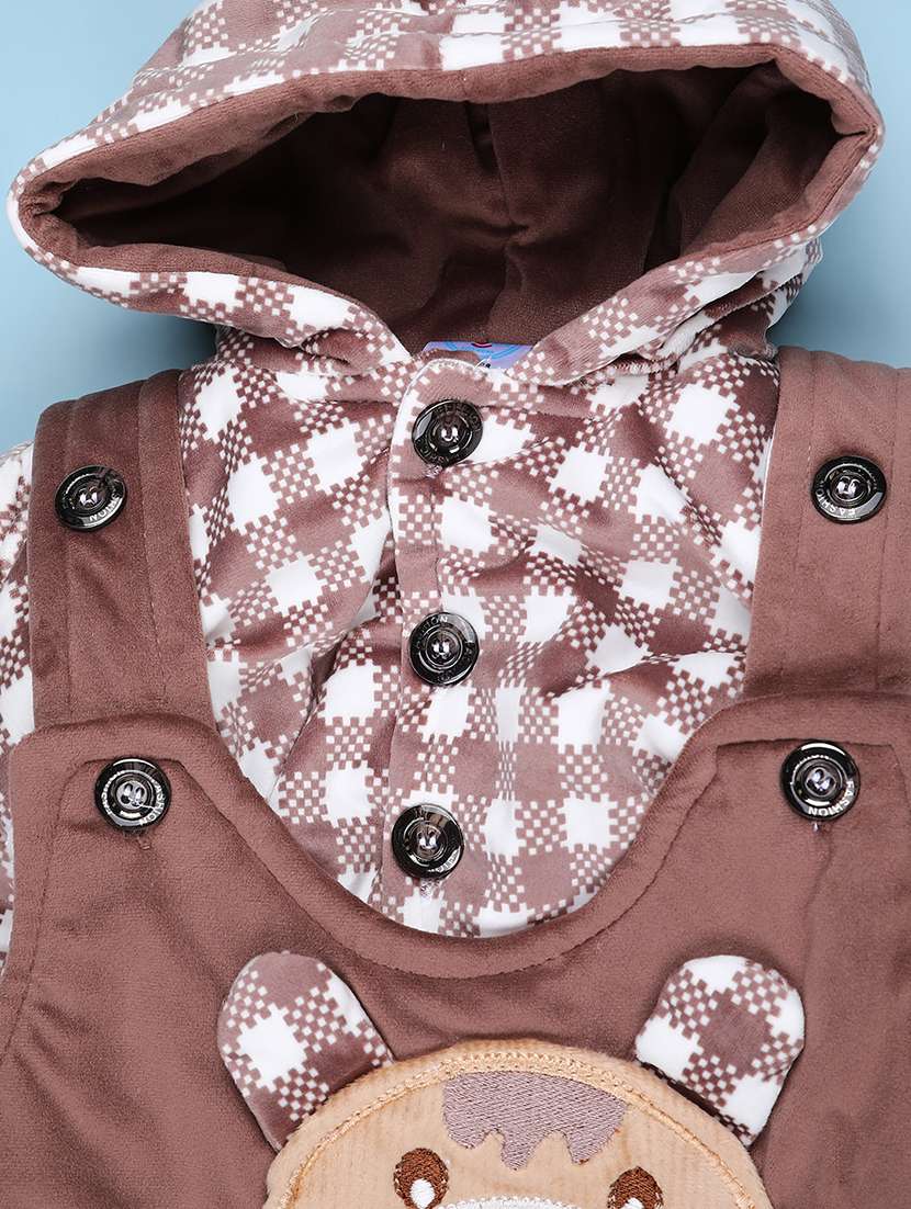 kids checkered long sleeve winterwear dungaree - 22089059 -  Standard Image - 3