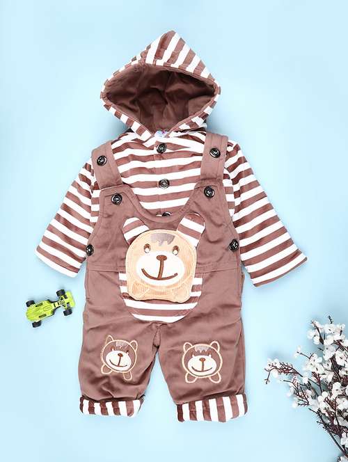 kids striped long sleeve winterwear dungaree - 22089072 -  Standard Image - 0
