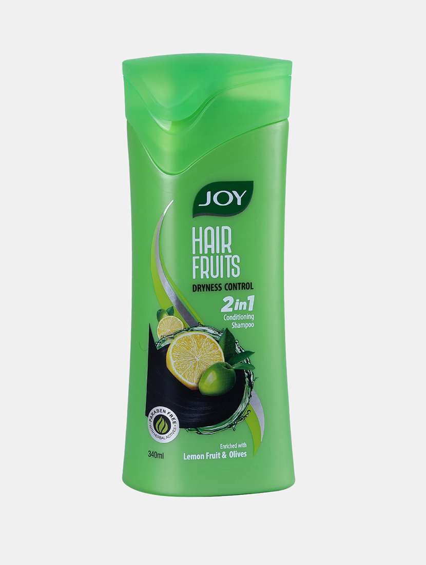 joy-hair fruit dryness control fortifying green shampoo-340 ml