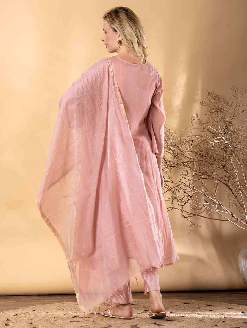 women embroidered three quarter sleeve kurta pant with dupatta set - 22092074 -  Standard Image - 3