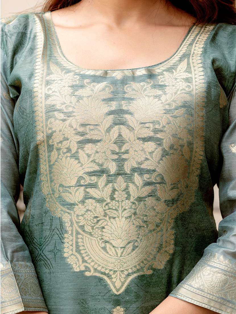 women floral three quarter sleeve kurta pant with dupatta set - 22092104 -  Standard Image - 5