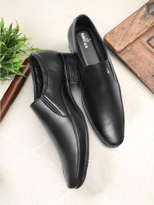men black slip on formal shoes - 22092107 -  Standard Image - 0