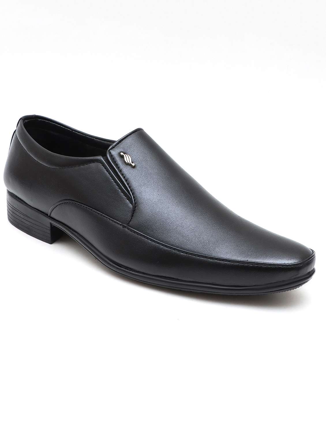 men black slip on formal shoes - 22092107 - Standard Image - 3