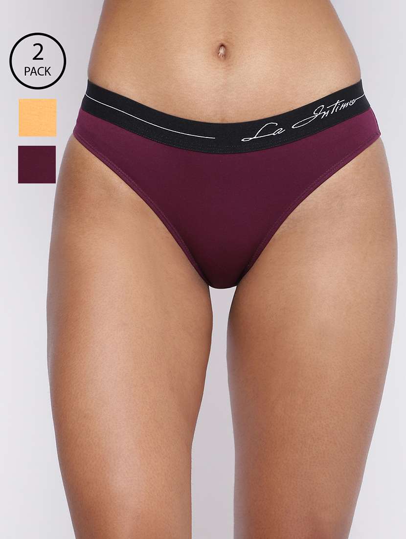 women pack of 2 solid low rise bikini panty