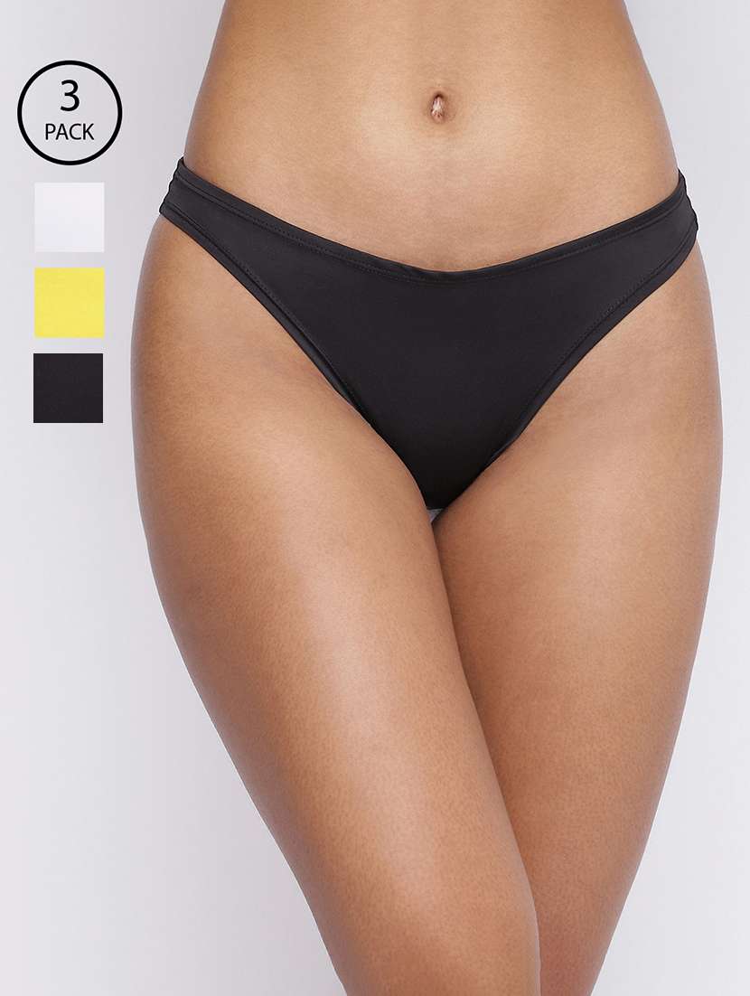 women pack of 3 solid low rise thongs