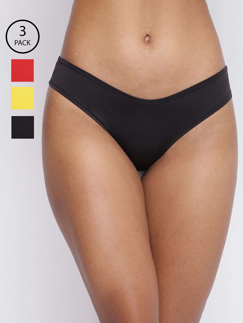 women pack of 3 solid low rise bikini panty