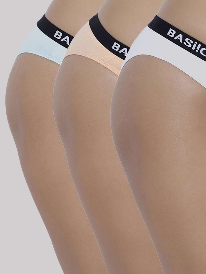 women pack of 3 solid low rise bikini panty