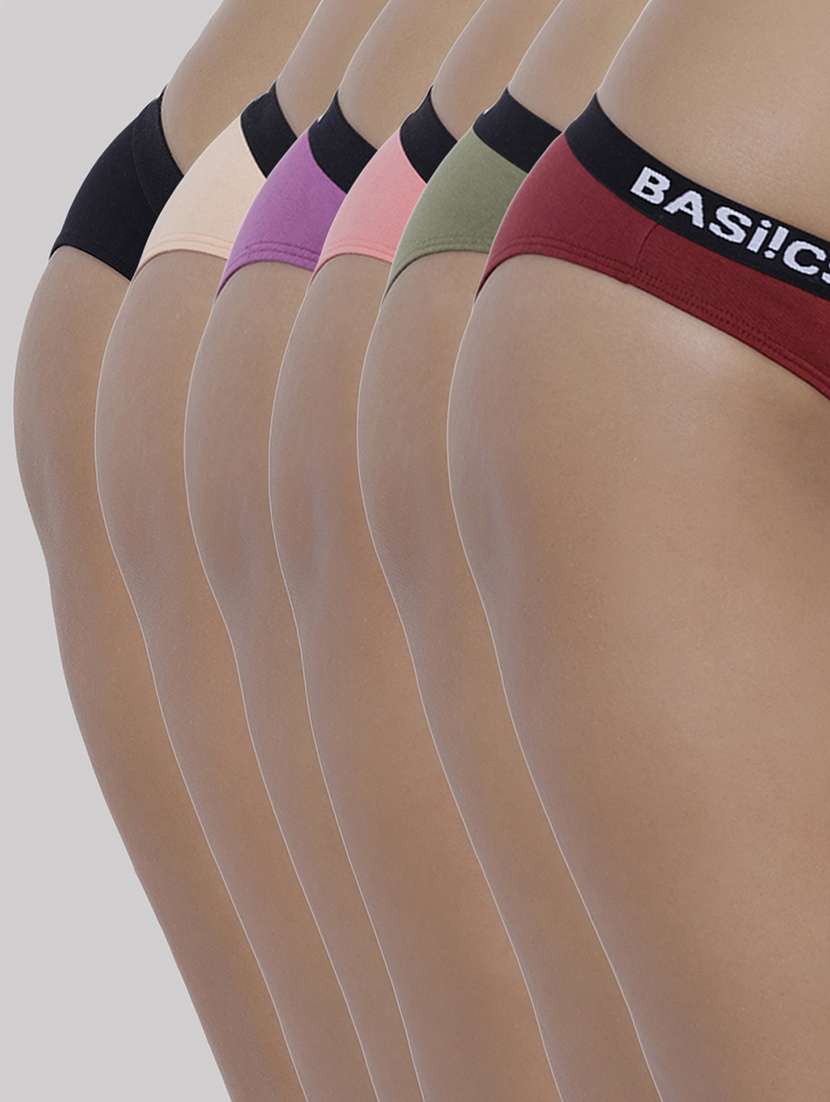 women pack of 5 solid low rise bikini panty - 22092140 - Zoom Image - 0