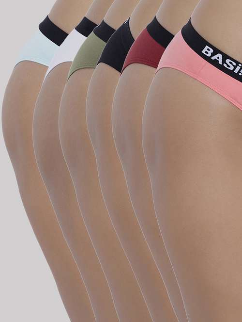 women pack of 6 solid low rise bikini panty - 22092141 - Standard Image - 0