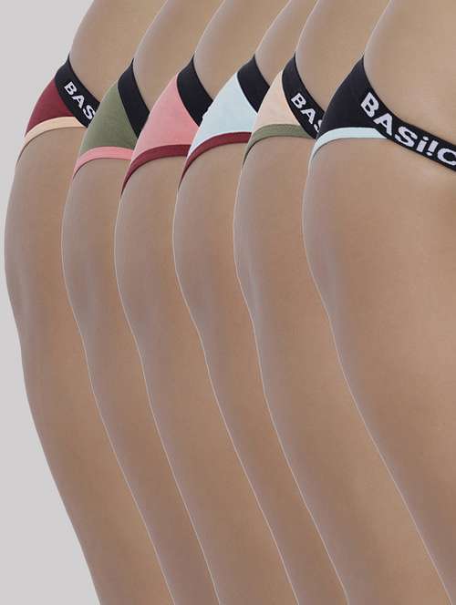 women pack of 6 solid low rise bikini panty - 22092148 - Standard Image - 0