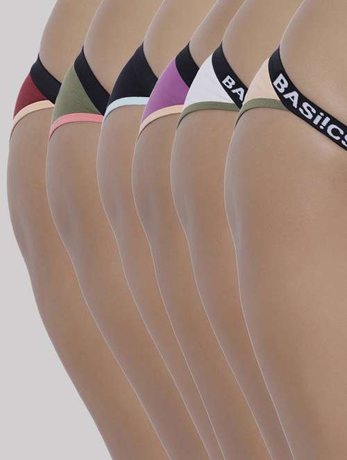 women pack of 6 solid low rise bikini panty - 22092149 - Standard Image - 0