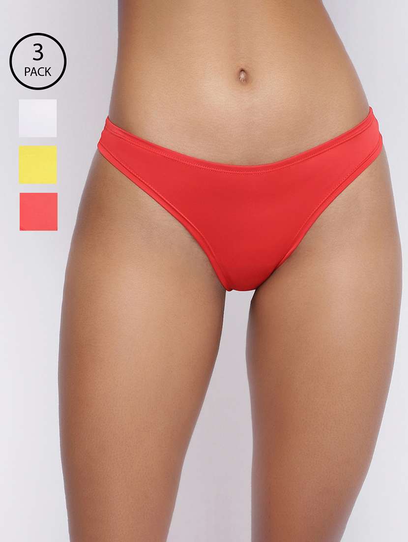 women pack of 3 solid low rise bikini panty
