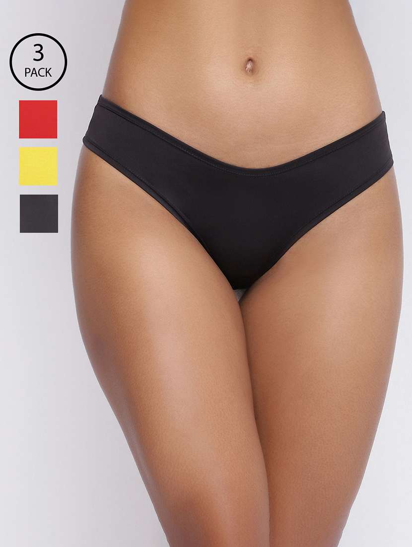 women pack of 3 solid low rise bikini panty