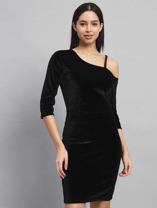 women solid single shoulder bodycon dress - 22092173 -  Standard Image - 0