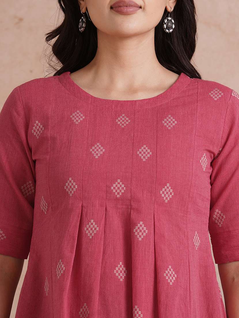 women printed short sleeve a-line kurti - 22092180 -  Standard Image - 5