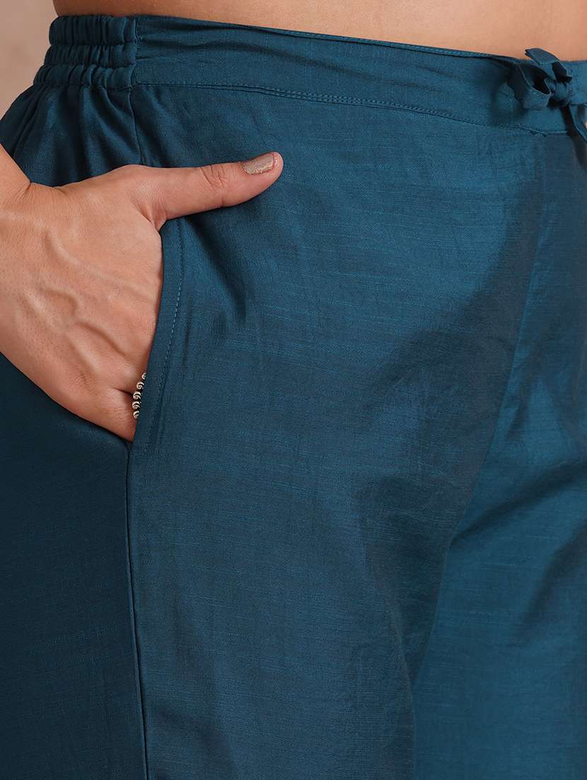 women embroidered three quarter sleeve kurta pant set - 22092187 -  Standard Image - 5