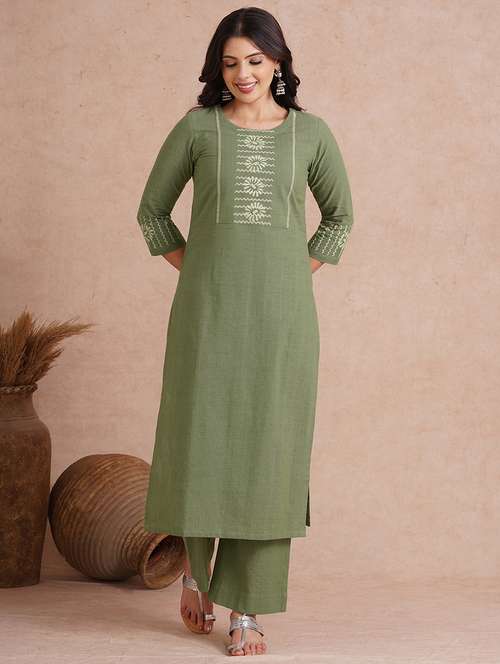women printed three quarter sleeve straight kurta - 22092197 - Standard Image - 0