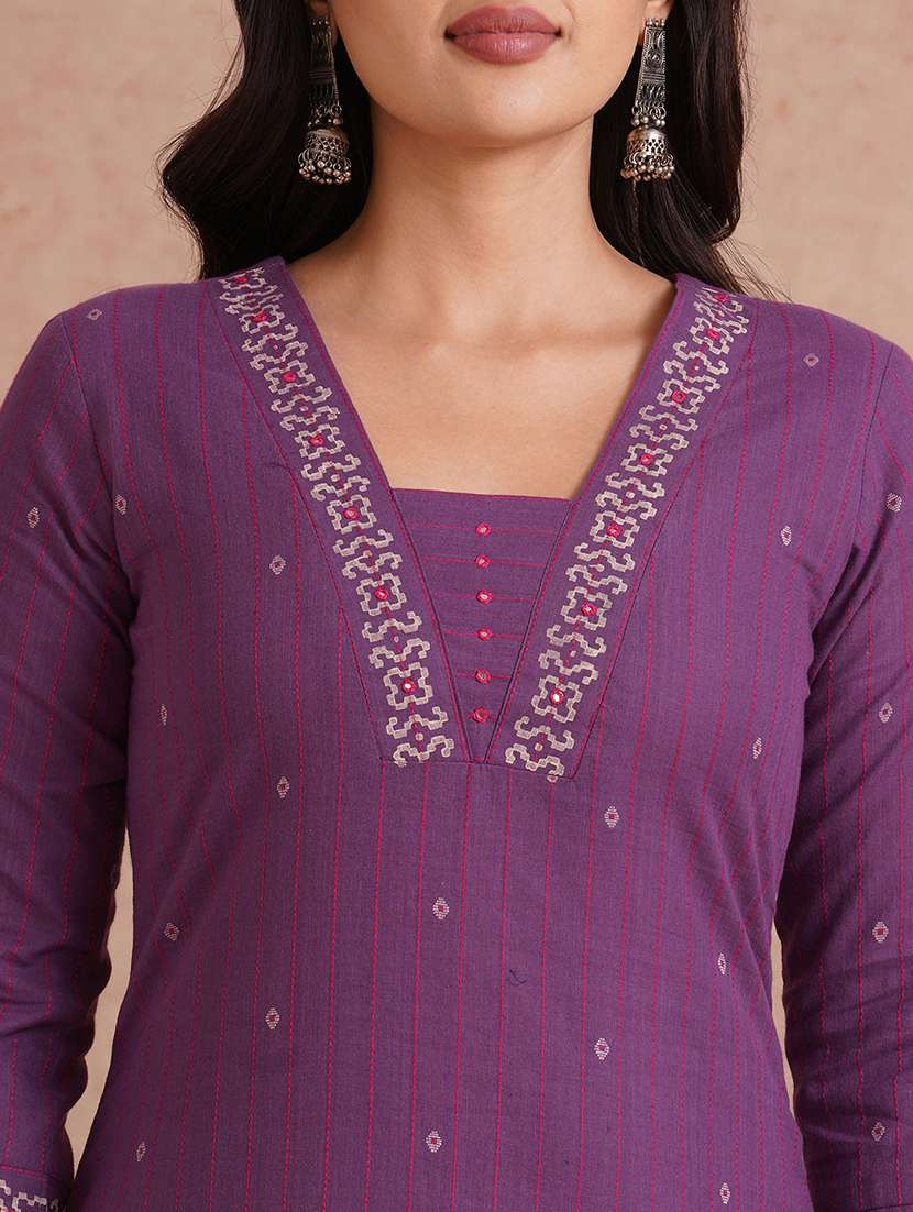 women printed three quarter sleeve straight kurta - 22092202 -  Standard Image - 5