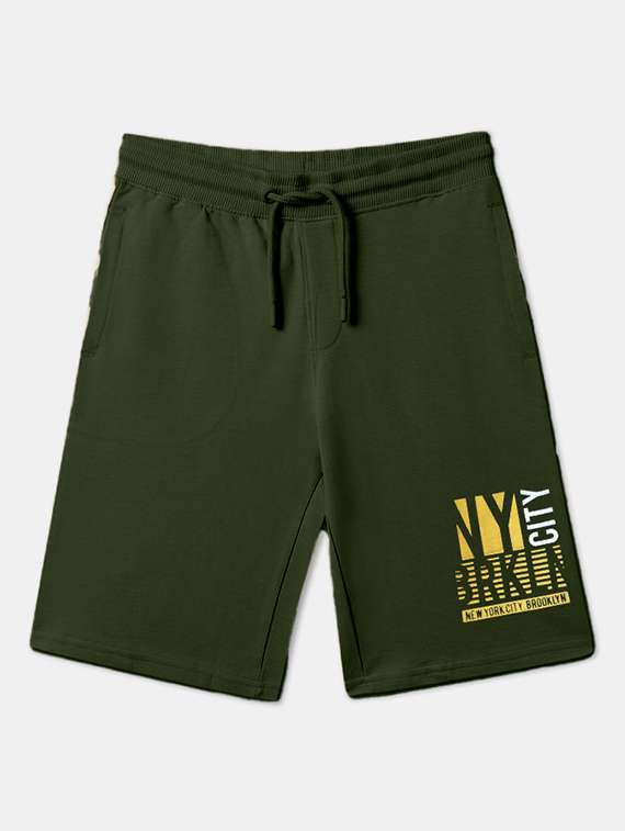 boys solid mid rise regular fit shorts - 22092214 - Zoom Image - 0