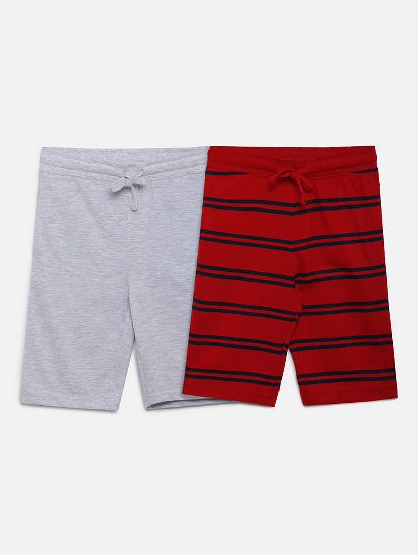 boys pack of 2 printed mid rise shorts
