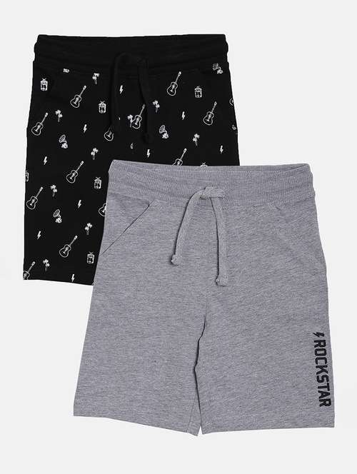 boys pack of 2 printed mid rise regular fit shorts - 22092220 - Standard Image - 0
