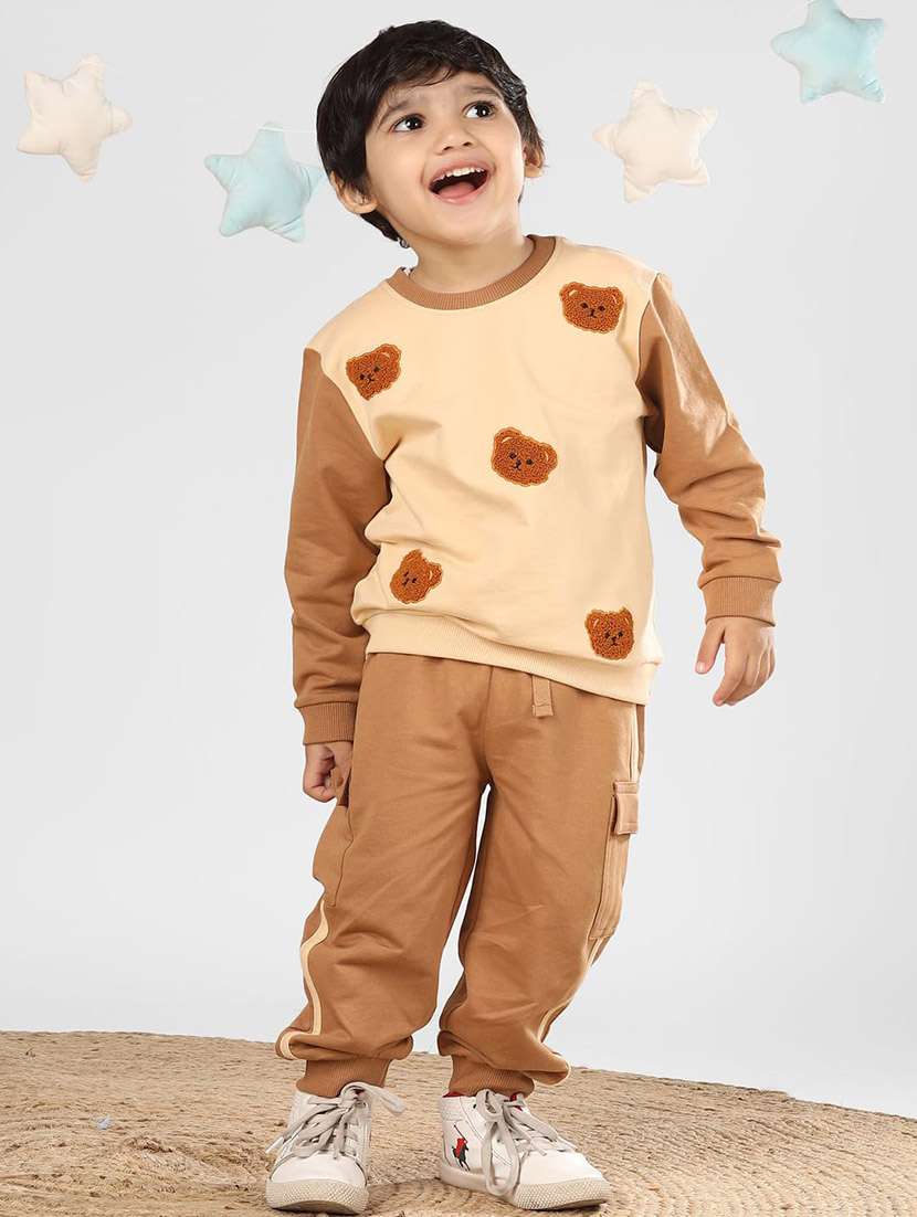 boys printed long sleeve full length  set
