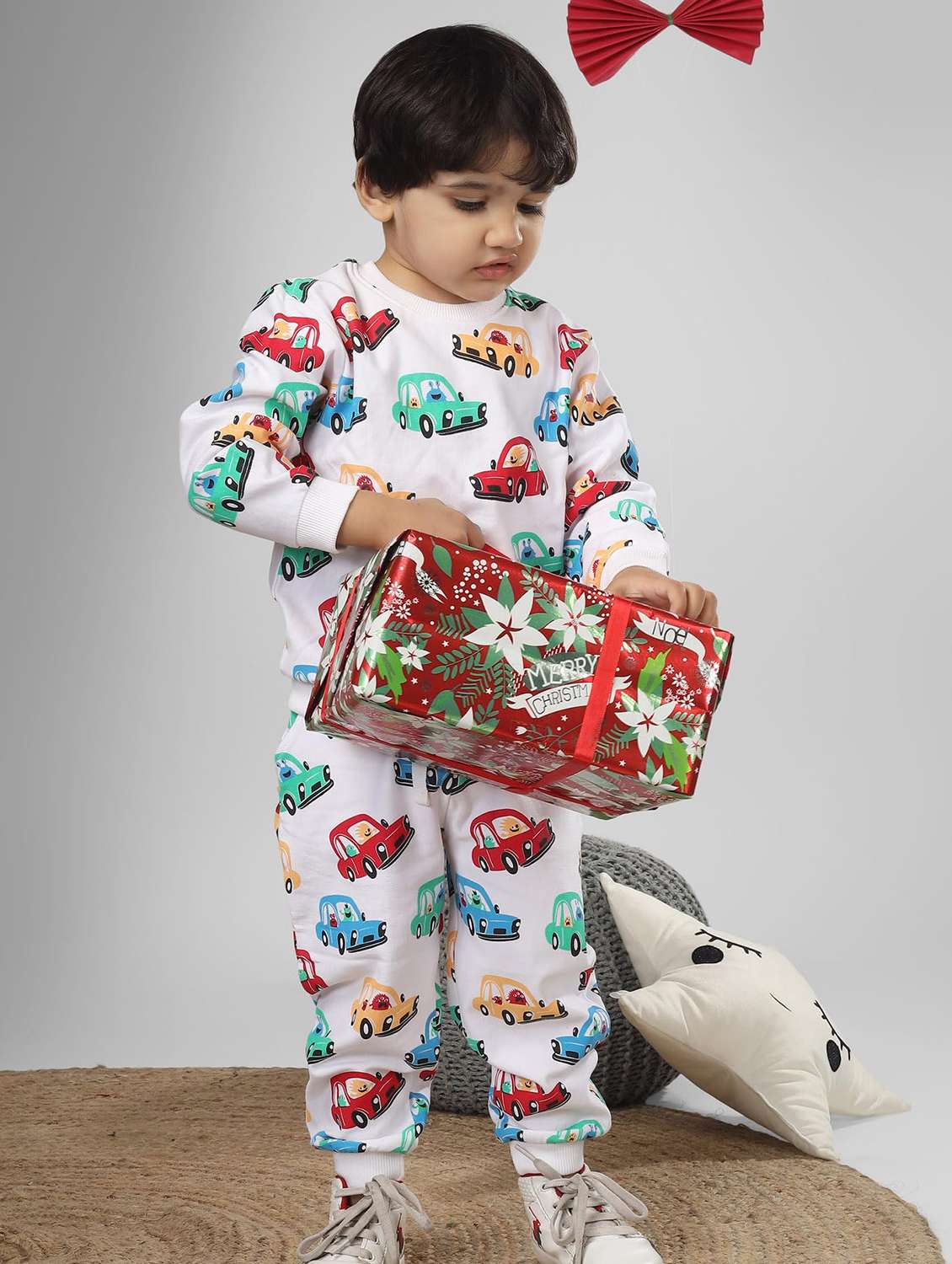 boys printed long sleeve full length set