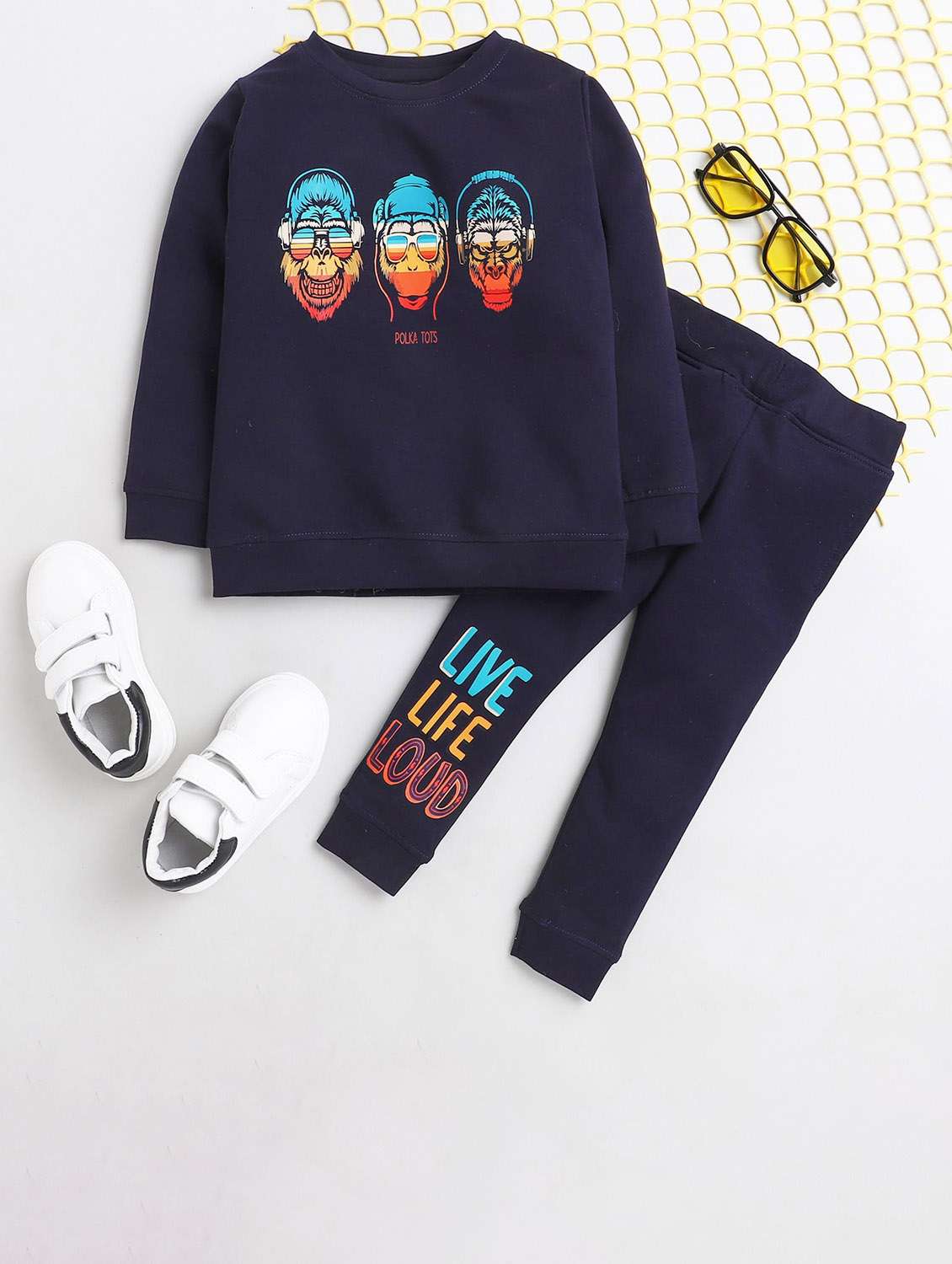 kids printed long sleeve full length  set