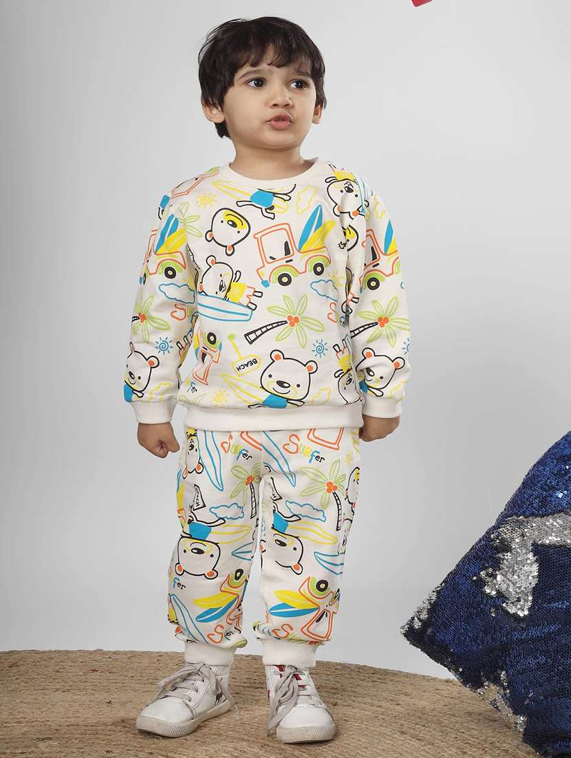 boys printed long sleeve full length  set