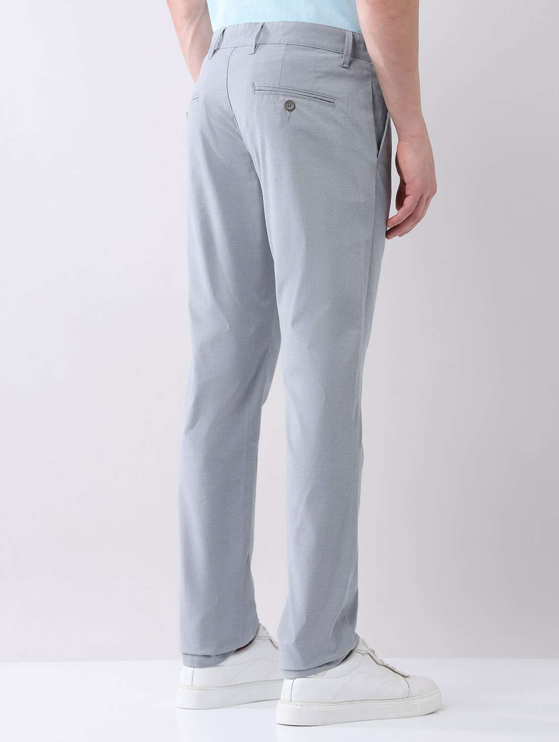 men solid mid rise flat front chinos trouser - 22092323 - Standard Image - 3