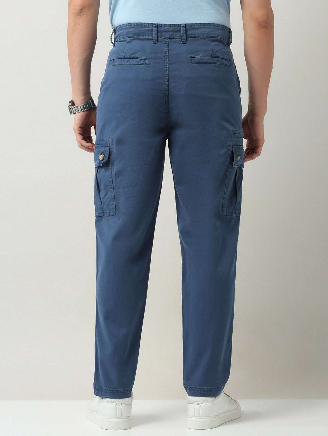 men solid mid rise relaxed fit cargo - 22092326 - Standard Image - 3