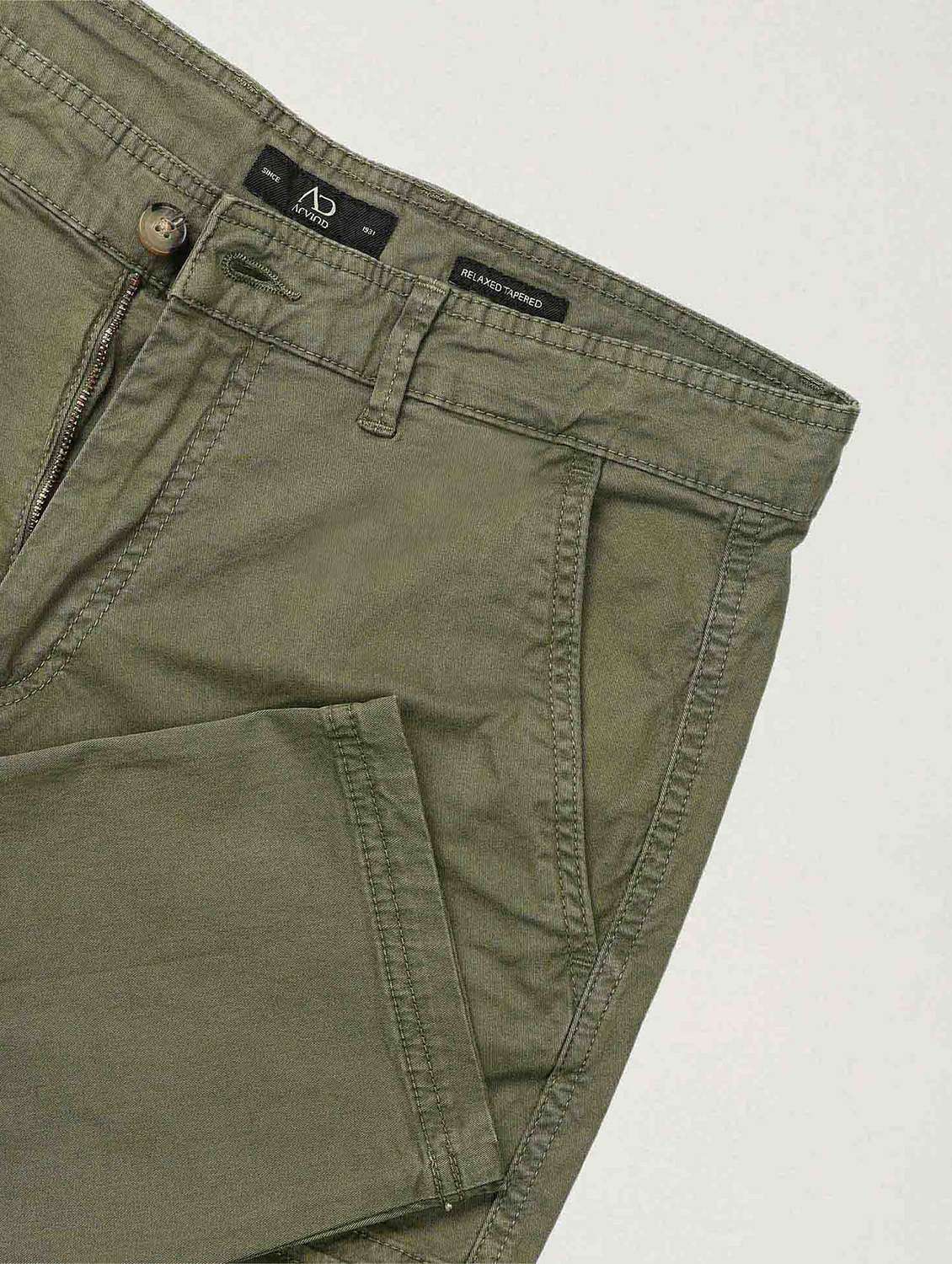 men solid mid rise relaxed fit cargo - 22092327 - Standard Image - 5
