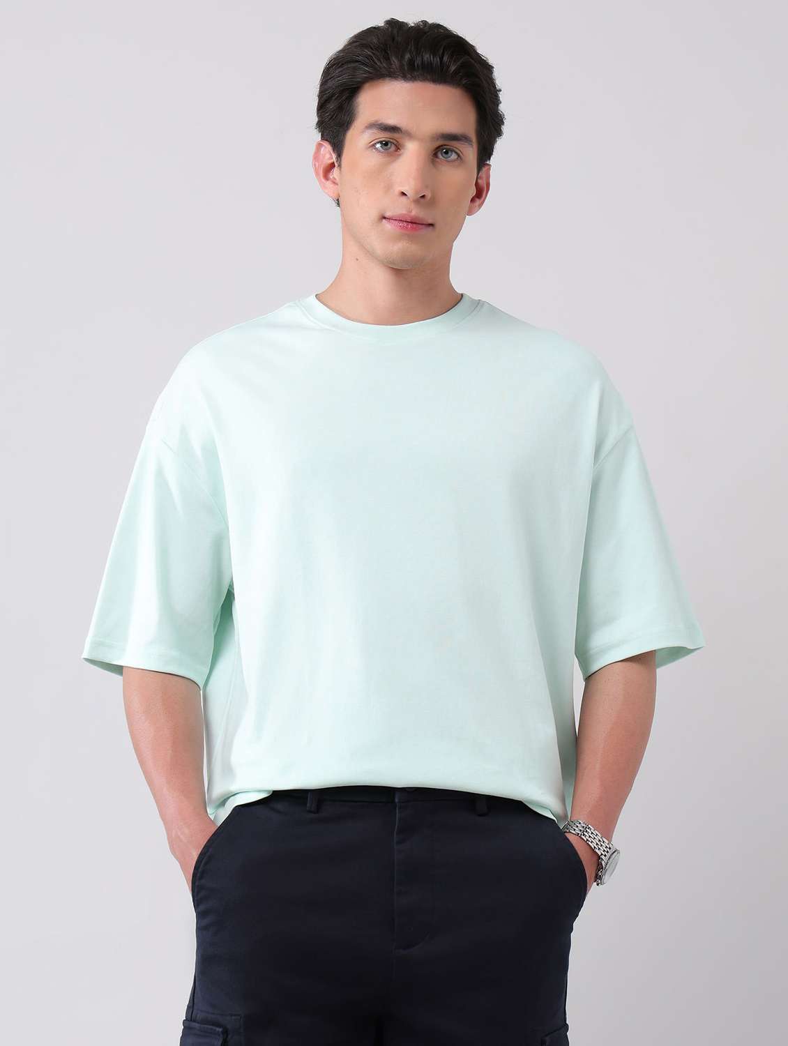 men solid short sleeve oversized t-shirt