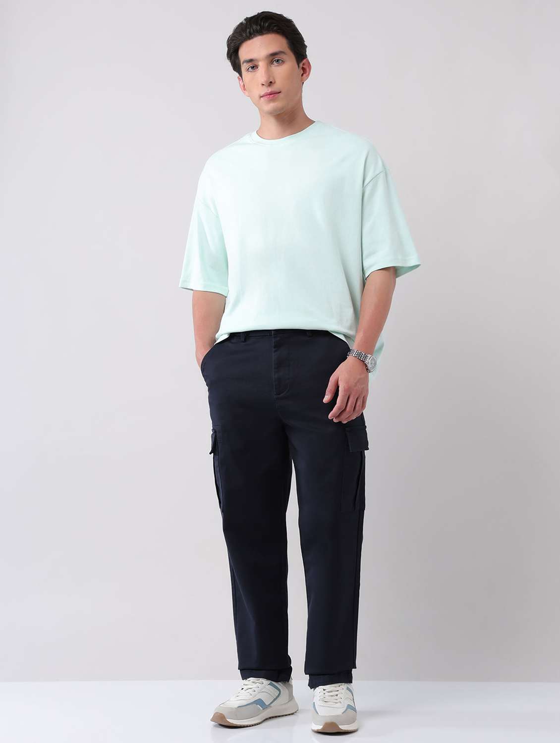 men solid short sleeve oversized t-shirt - 22092328 -  Standard Image - 3