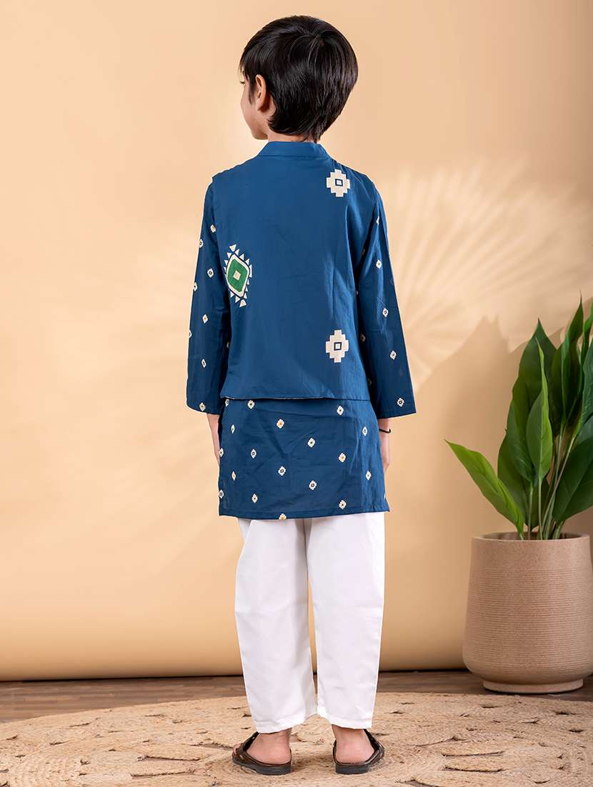 teal cotton kurta sets kurtas & set - 22092337 -  Standard Image - 3
