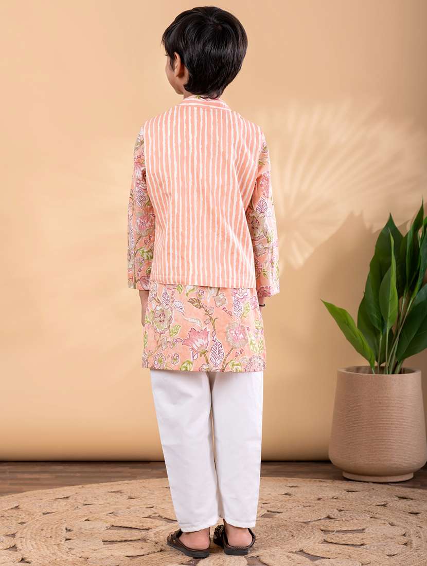 peach cotton kurta sets kurtas & set - 22092340 -  Standard Image - 3