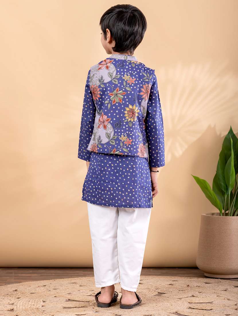 blue cotton kurta sets kurtas & set - 22092351 -  Standard Image - 3