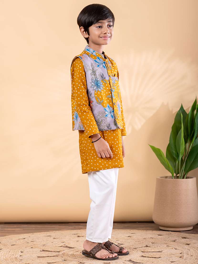 mustard cotton kurta sets kurtas & set - 22092354 -  Standard Image - 3