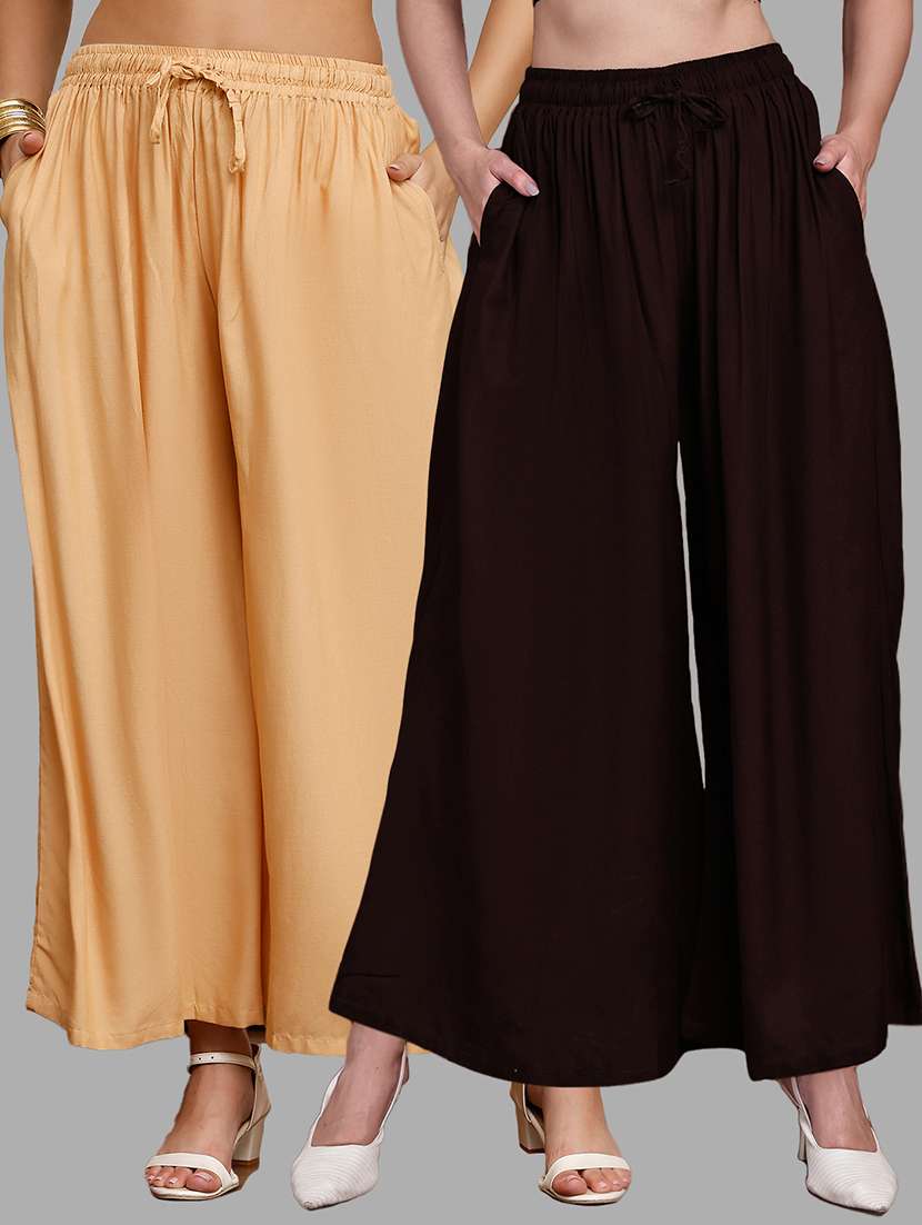 multi colored viscose palazzos